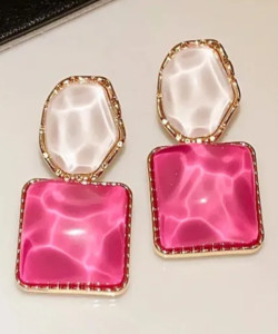 Saugaat Craft Korean Style Earrings For Women Girls Trendy Western Light Weight Party Wear Alloy Rhinestone Studs, Drops & Danglers, Earring Set