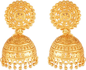 Shreyadzines Traditional Temple Jewelry Gold Ethnic South Indian Jhumkas Alloy Jhumki Earring