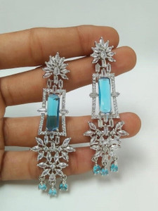 Manuvi Jewels American Diamond(AD) Earrings Cubic Zirconia Alloy Drops & Danglers