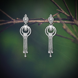 LUV FASHION Traditional Micron Plated Premium Rhodium Plated Push Back Earrings For Girls Brass Drops & Danglers
