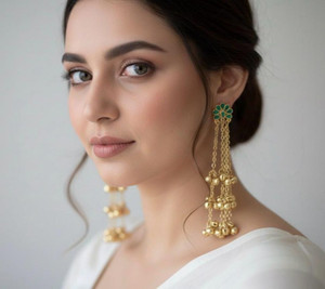 OXICRAFT Kashmiri Ghungharoo Pearl Earrings for Women Alloy Earring Set