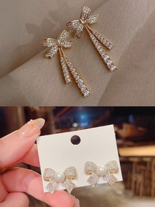 Reesha Jewel combo of 2 pairs of Korean earrings Brass Drops & Danglers