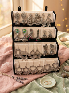 ELITEKRTZ 12 Pair Earrings Box for Women | Stylish Artificial Earrings Combo Set Alloy Jhumki Earring