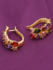 YELLOW CHIMES Flowerets Vine Crystal Alloy Clip-on Earring