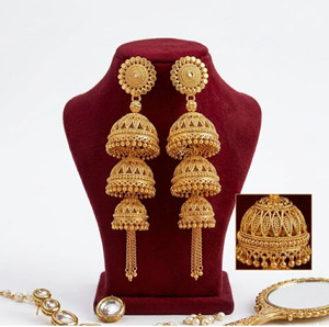 HUBASHA Gold plated Big jhumka earrings Alloy Jhumki Earring