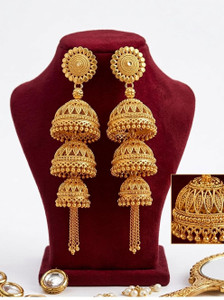 HUBASHA Gold plated Big jhumka earrings Alloy Jhumki Earring