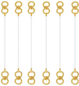 ARISTAL Jewellery Gold Plated Invisible Transparent Stretchable Heavy Earrings Support Ear Chain Brass Ear Thread