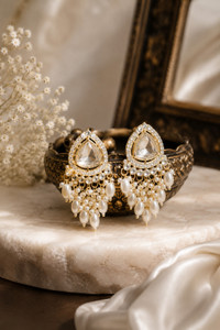 KAYAANSH Royal Pearl Drop Tassel Earrings Alloy Drops & Danglers, Jhumki Earring