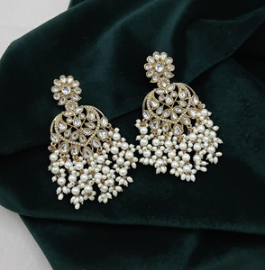Yuzi Jewells Latest Earrings , kundan earrings set for women's and girl's Alloy Chandbali Earring