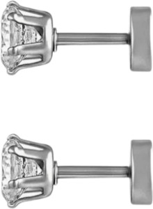 Shree Ju Trending Silver Solitaire Cubic Zirconia Bali For Men Women Boys Girls Unisex Cubic Zirconia Stainless Steel Huggie Earring, Stud Earring, Earring Set