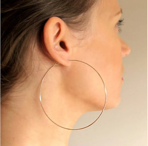 neze NZ Silver Polish Big Round Alloy Hoop Ear Bali Earrings for Women (Silver,7cm) Alloy Earring Set, Earring Set
