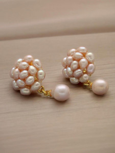 Sri Jagdamba Pearls Pearl Earring Pearl Alloy Drops & Danglers