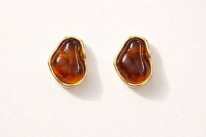 STYLIT Stylit Amber Resin Stud Earrings Resin, Alloy Stud Earring