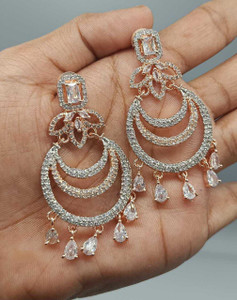 Manuvi Jewels American Diamond(AD) Earrings Cubic Zirconia Alloy Drops & Danglers