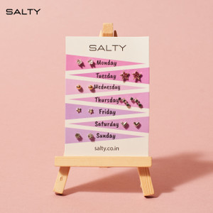 Salty Women & Girls Combo of 7 Pairs "Starry" Weekly Stud Alloy Stud Earring