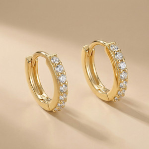 MYKI Gorgeous Diamond Earrings For Women & Girls Cubic Zirconia Stainless Steel Hoop Earring
