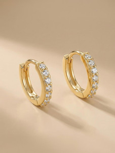 MYKI Gorgeous Diamond Earrings For Women & Girls Cubic Zirconia Stainless Steel Hoop Earring