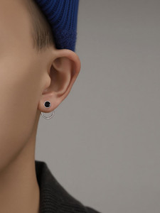 Salty Alpha Modern Style Earrings for Men & Boys | Ear Tops | Aesthetic Jewellery Stainless Steel Hoop Earring