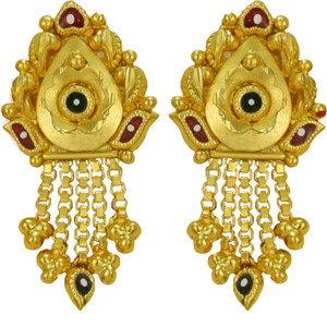 Jecy JEWELS 24K One Gram Gold Plated Tops Earrings Brass Plug Earring