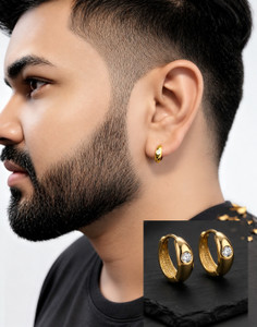 KANISHQ Kissu_Man Bali 001 Diamond Brass Drops & Danglers, Stud Earring