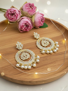 Reesha Jewel big size pearl earring Alloy Chandbali Earring