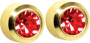 STUDEX 3MM July – Ruby Bezel 24K Pure Gold Plated Metal Stud Earring