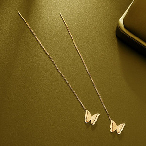 MYKI Heavenly Long Butterfly Hanging Earring For Women & Girls Swarovski Zirconia Stainless Steel Drops & Danglers