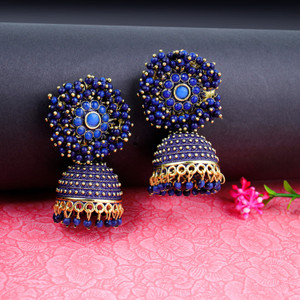 Jhumka Earrings Blue And Purple Earrings Buy Thrillz Mesmerizing