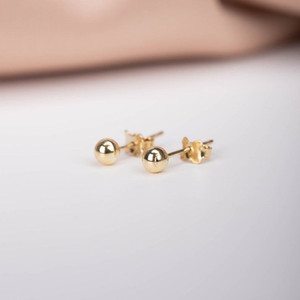 Vriva Jewels Glory Stylish Stone Stud Gold Earrings for Women & Girls (3mm) Gold Stud Earring