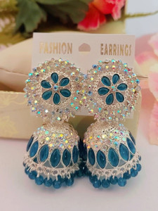 krishna jewel Jhumka Earrings For Women Cubic Zirconia Alloy Jhumki Earring
