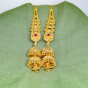 arch fashion Traditional wear south screw back primium quality kanchain jumkha Brass Jhumki Earring