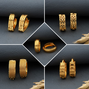 Weroxa Combo Of 5 Brass Huggie Earring