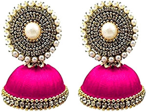 PORINNO po-55 Pearl Fabric Jhumki Earring