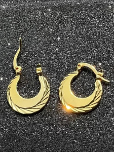 Utkarsh 1 Pair Gold Clip On Punk Barbell Press Screw Pierced Nattiyan Linning Stud/Hoop Stainless Steel Chandbali Earring
