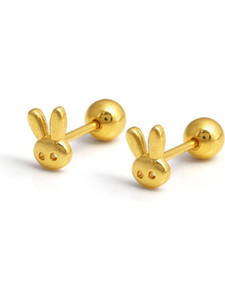 SWASHAA Bun Bun 18K Gold Plated Kid's Earrings Stainless Steel Stud Earring