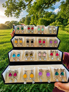 Orvexa Trending 16 Pair Box with latest design earrings Alloy Earring Set