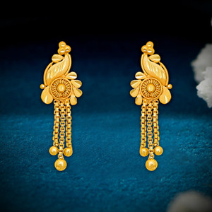 LUV FASHION Traditional Micron Gold Plated Matte Finish Earrings For Women And Girls Brass Drops & Danglers