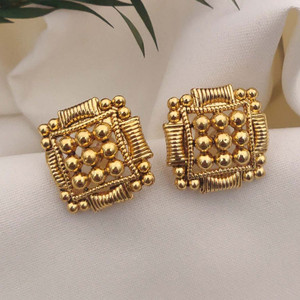 TAJONI 1 Gram Gold Plated Premium Quality Oversize Studs Earrings For Women And Girls Alloy Stud Earring