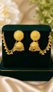 PVR LIGHT WEIGHT BAHUBALI STYLE GOLDEN JHUMKA EARING FOR GIRLS & WOMAN Metal Jhumki Earring