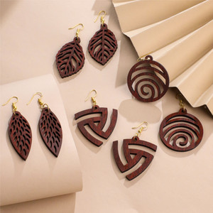GoodiCart GoodiCart Stylish Wooden Earrings Set for Women & Girls (4 Pairs) Wood Earring Set