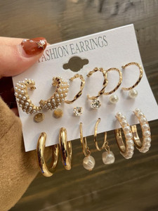 Zenzivo Combo Earrings For Women Girls Korean western Light Weight Stylish fancy Pearl Alloy Stud Earring