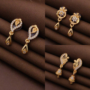 bhanu diam F E-224-E-225-E-205 Diamond Brass Jhumki Earring
