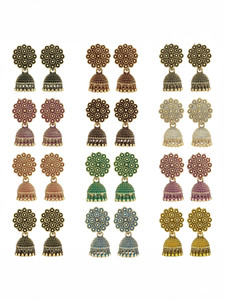 DEW MAT Earrings for women,jhumka,jhumki,earings for women,12pairs earings combo girls Cubic Zirconia Alloy Jhumki Earring