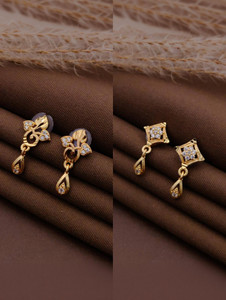 bhanu diam Bestseller Earrings Diamond Brass Stud Earring