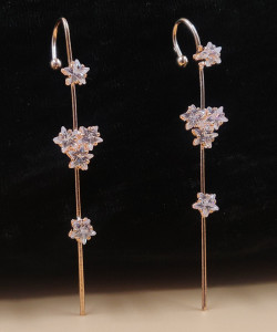 JYONA Neelam Exepensive Rose Gold plated AD/CZ Earring Cuff For Women(JYONA FASHION) Brass Cuff Earring