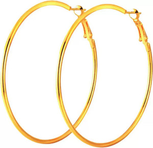 zebisco Golden Small Round Hoop Earrings for Women(55 mm) Alloy Hoop Earring