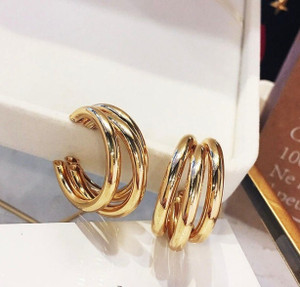 बेलारते Triple Hoop Earrings अलॉय हूप ईयररिंग
