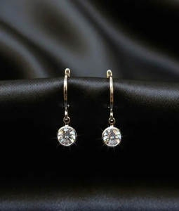ARTDGEMS Classic Round Solitaire Drop Earrings Crystal Alloy Drops & Danglers