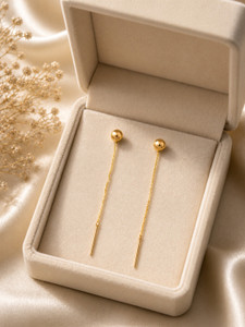 Aza Creation Sui dhaga charming gold tone earrings. Cubic Zirconia Brass Ear Thread