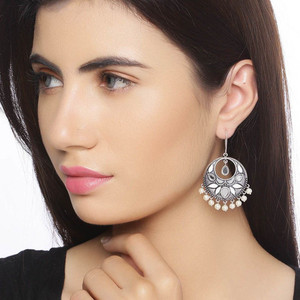 Voylla Amaira Ethnic Hoop Earrings Brass Drops & Danglers